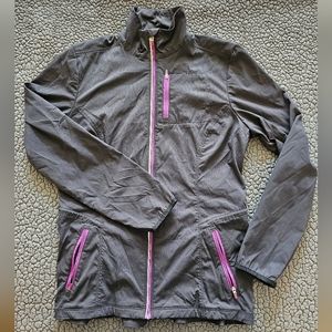Lucy Active windbreaker, black & fuschia, size small